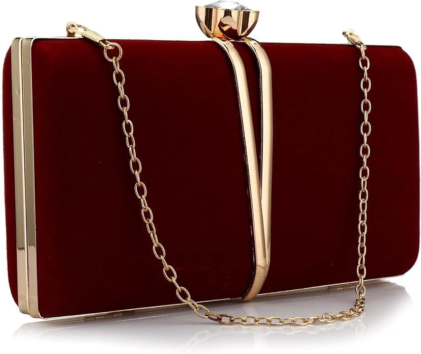 Gelory Clutch Bags for Women: Vintage Evening Bag Diamond Handbag Suede Velvet Purse Clutch Purse... | Amazon (UK)