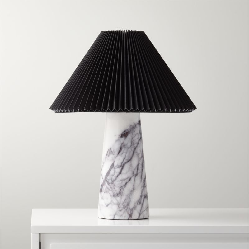 Matilde Modern Marble Table Lamp with Black Shade | CB2 | CB2
