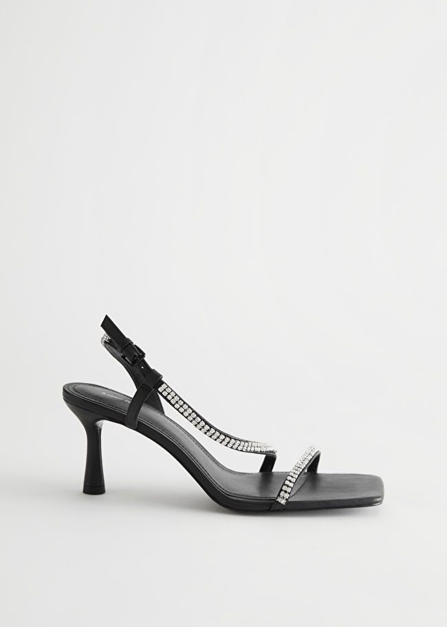 Strappy Heeled Rhinestone Sandals | & Other Stories US