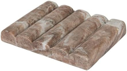 Creative Co-Op Hand-Carved Marble Soap Dish, Brown | Amazon (US)