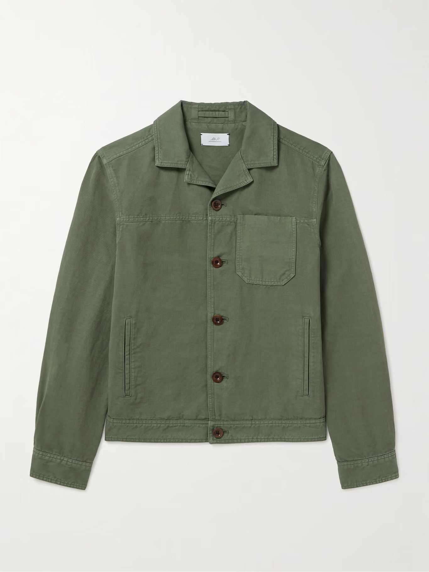 Camp-Collar Garment-Dyed Cotton and Linen-Blend Jacket | Mr Porter (US & CA)