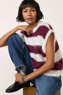 AMERICAN VINTAGE Women's Niby Fuzzy Vest, Size Medium/Large, Rayurescranberry Red | Evereve