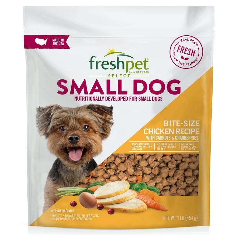 Freshpet Healthy & Natural Food for Small Dogs/Breeds, Grain Free Chicken Recipe, 1lb | Walmart (US)