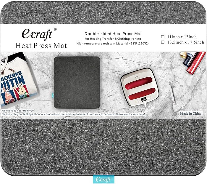 Heat Press Mat for Cricut Easypress: Ecraft (11 x 13 inch) Double-Sided Heating Ironing Mats for ... | Amazon (US)