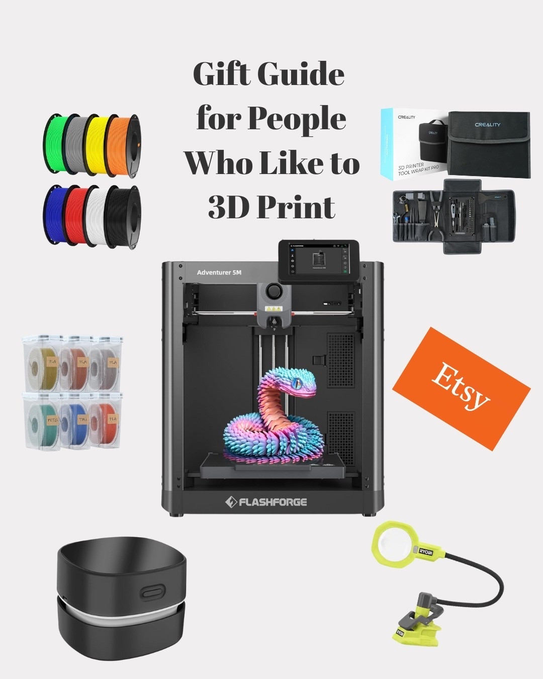 Top Amazon picks for 3D printing enthusiasts! Check out this FlashForge 3D Printer, premium filament bundle, storage solutions, and more. Ideal for hobbyists and professionals alike. Dive into the world of 3D printing with these must-have tools 

#LTKGiftGuide