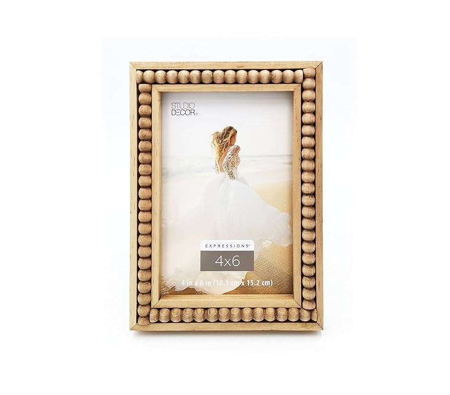Expressions™ 4”; x 6”; Natural Beaded Frame by Studio Décor® | Amazon (US)