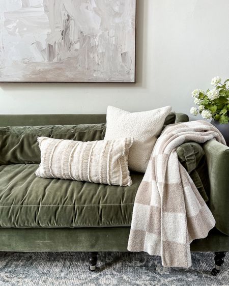 Amazon blanket, green velvet sofa, throw pillows, great room, artwork, living room, sofa, throw blanket, amazon finds, home

#LTKsalealert #LTKstyletip #LTKfamily