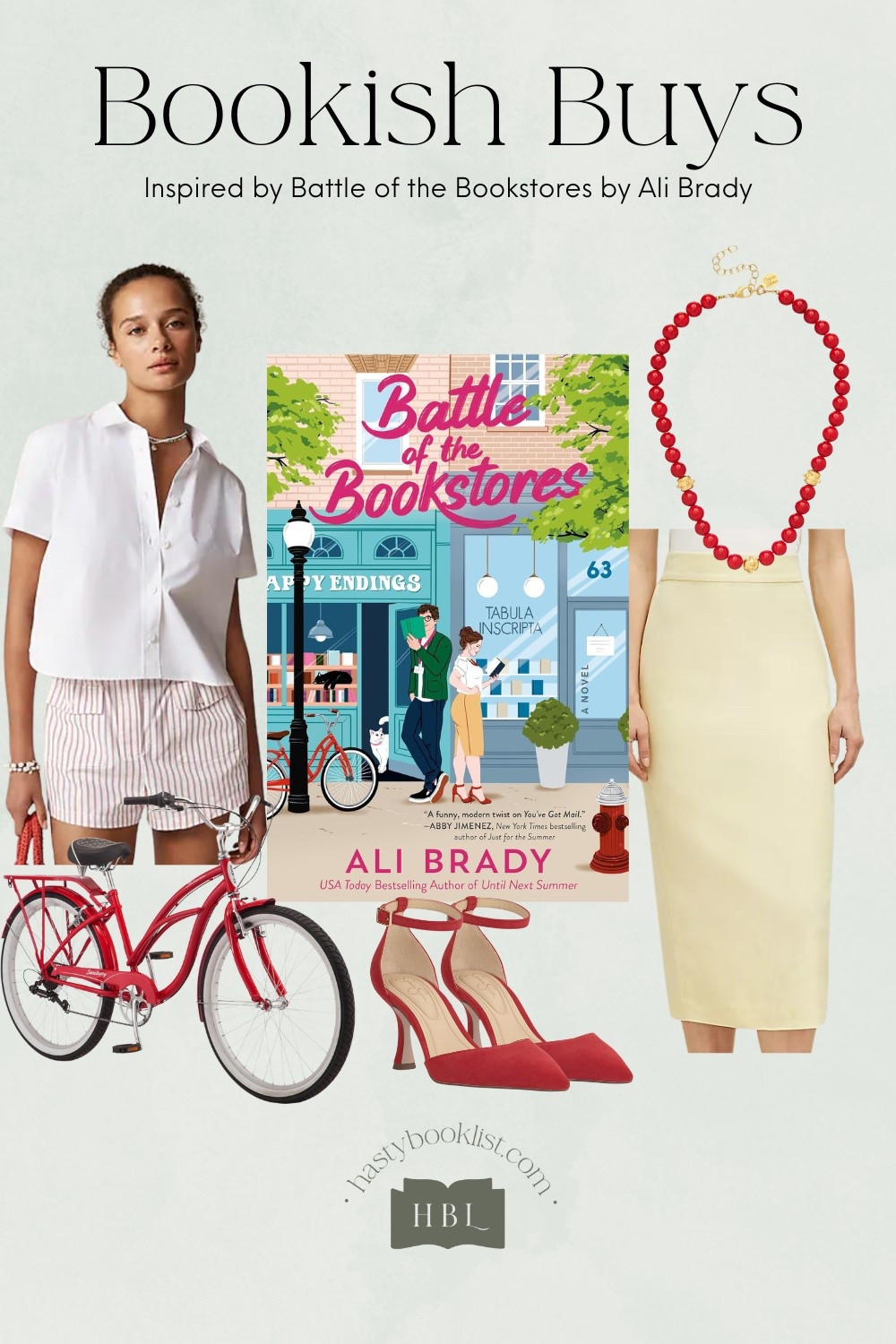 Wearing a butter yellow pencil skirt with a crisp short-sleeve white button-down, paired with red pumps and a bold beaded red necklace, doesn’t just say “put-together”—it says Josie Klein. It says literary heroine in charge. It says sharp mind, sharper wardrobe. And it just might be the ticket to making you feel like the main character in your own life.

Inspired by Battle of the Bookstores by Ali Brady, this outfit is a love letter to women who color-code their planners, alphabetize their shelves, and know that Austen deserves her own section. Josie Klein is a woman who means business, especially when the future of her beloved bookstore is on the line. But just beneath the structured silhouette of that buttery yellow pencil skirt? A heart that still believes in happy endings—even if she’d never admit it out loud.

The tailored blouse tells the world you’re buttoned-up, but those red accessories hint at the passion simmering under the surface. Passion for stories, for connection, and maybe—just maybe—for that infuriatingly charming rival next door who doesn’t take anything seriously and somehow still manages to win people over. (We see you, Ryan.)

When Josie finds herself juggling a summer-long rivalry, unexpected chemistry, and anonymous late-night book forum chats, it’s her steadfast belief in doing the right thing—and her willingness to let her guard down—that helps her rewrite the story she thought she was living.

So slip into that butter yellow. Step into those red heels. Pin your hair back or let it fall wild—whatever feels most you. Because whether you’re managing bookstores or just managing to keep it all together, this look is your reminder: You’re not just a supporting character in someone else’s plot. You’re the heroine. And this? This is your turning point.

#LTKWorkwear #LTKSummerEdit #LTKStyleTip
