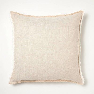 Oversized Reversible Linen Square Throw Pillow with Frayed Edges - Threshold™ designed with Stu... | Target