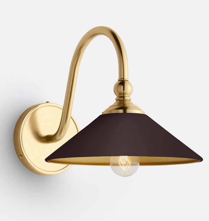 Theo Sconce, Painted Metal Shades | Rejuvenation