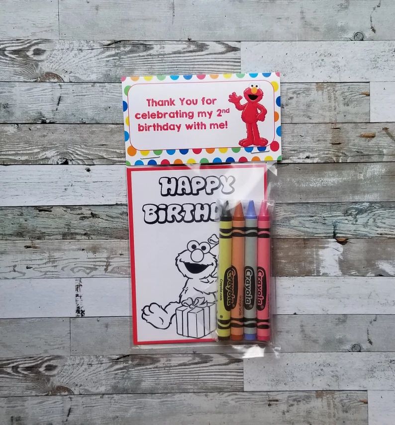 Elmo Birthday Party Favor Bags With Mini Coloring Pages and | Etsy | Etsy (US)