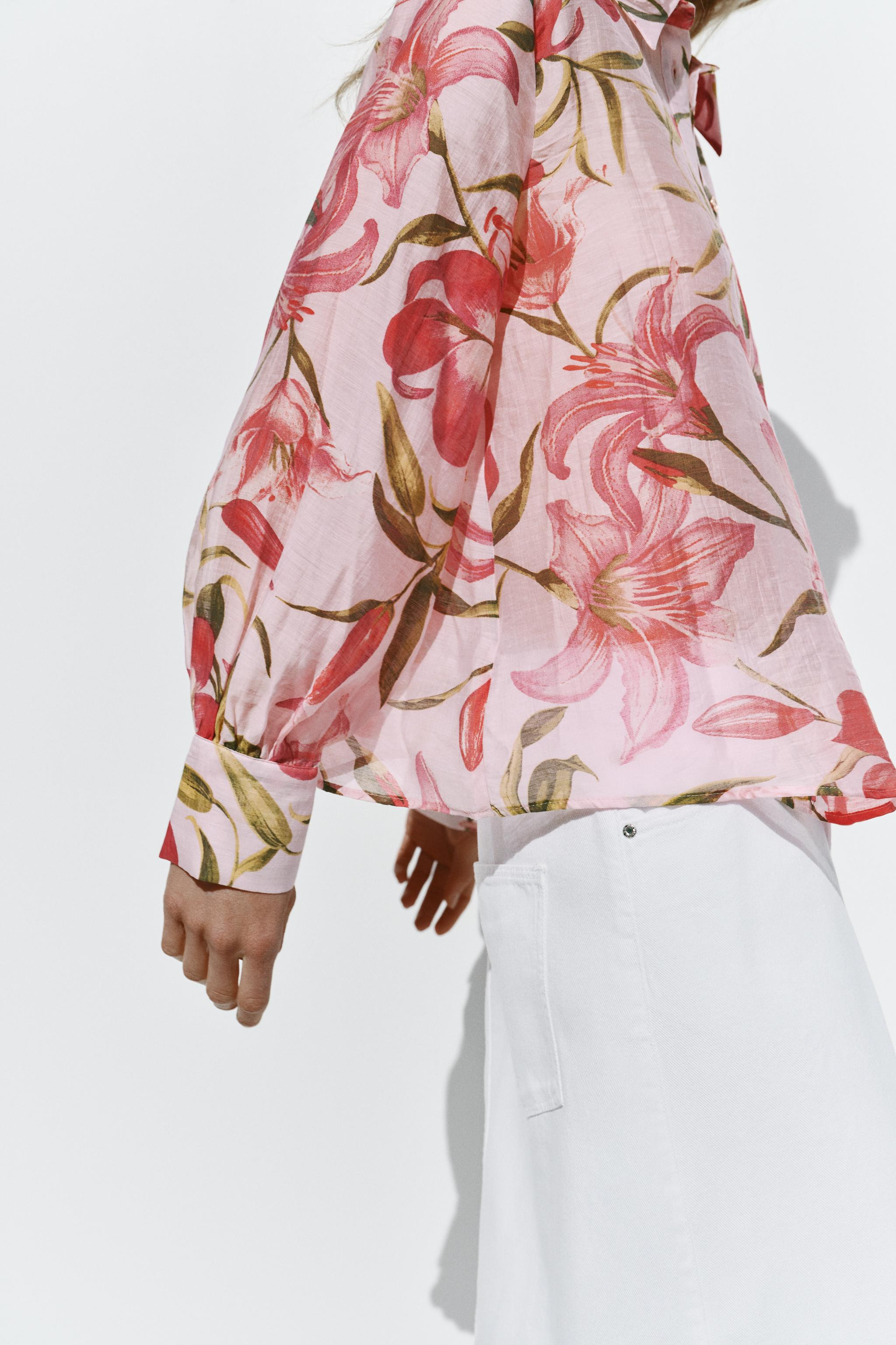 Shirt with lapel collar and long sleeves. Front button closure. | Zara US