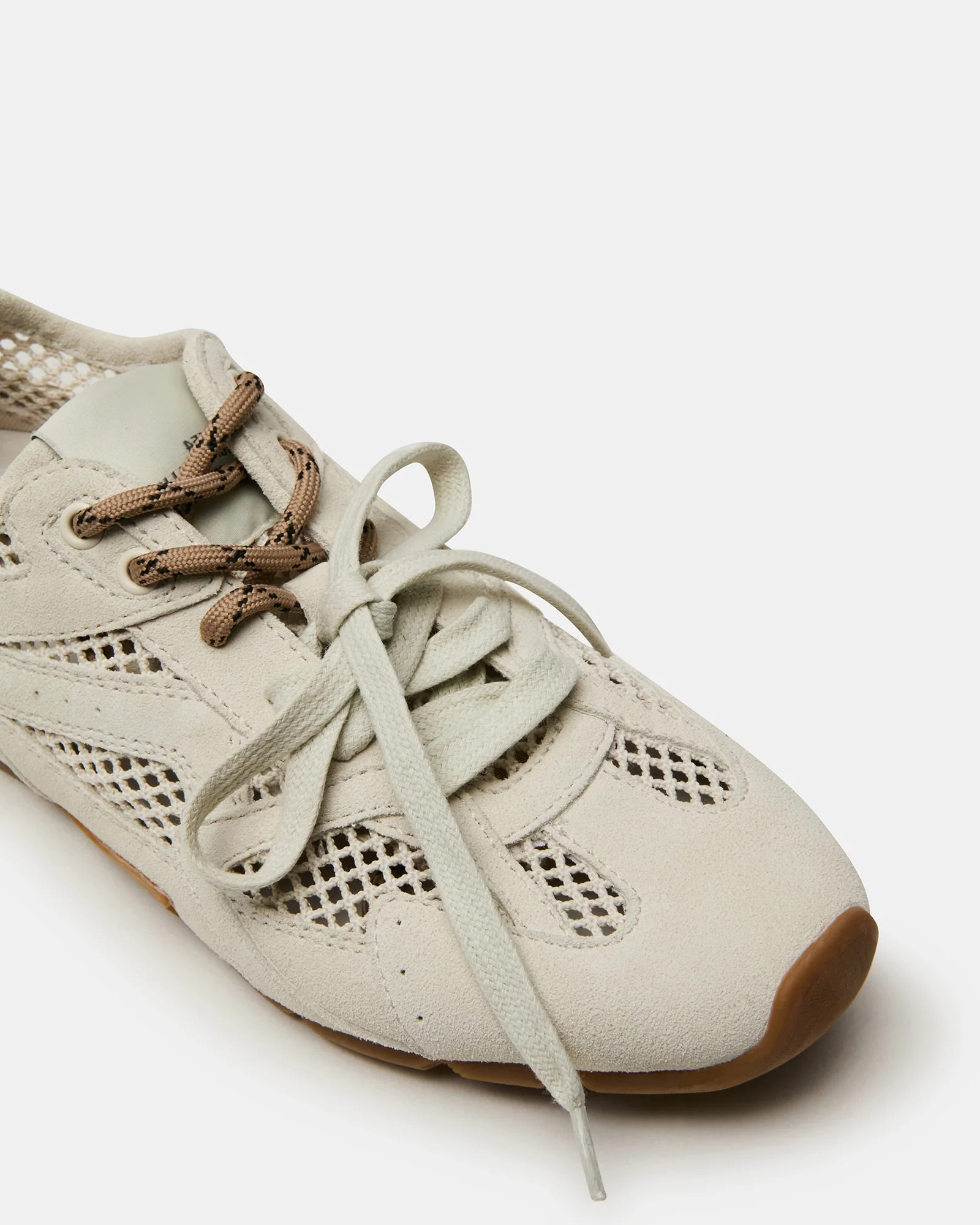 AZIEL Off/White Mesh Low-Top Lace-Up Women's Sneakers | Steve Madden (US)