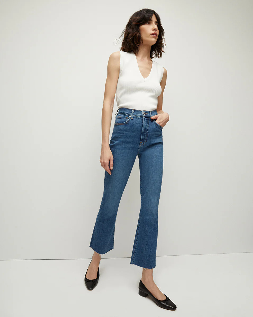Carolina Skinny Kick-Flare Jean in Serendipity | Veronica Beard | Veronica Beard
