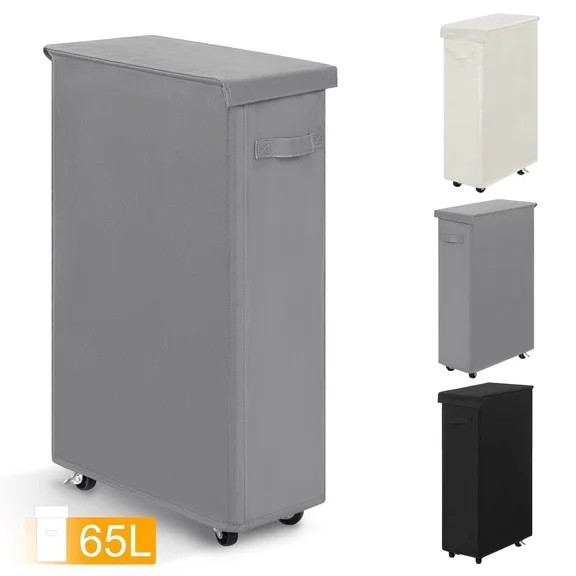 BGTREND 28'' Tall & Slim Laundry Hamper with Lid and Wheels Narrow Laundry Basket Collapsible Dir... | Walmart (US)