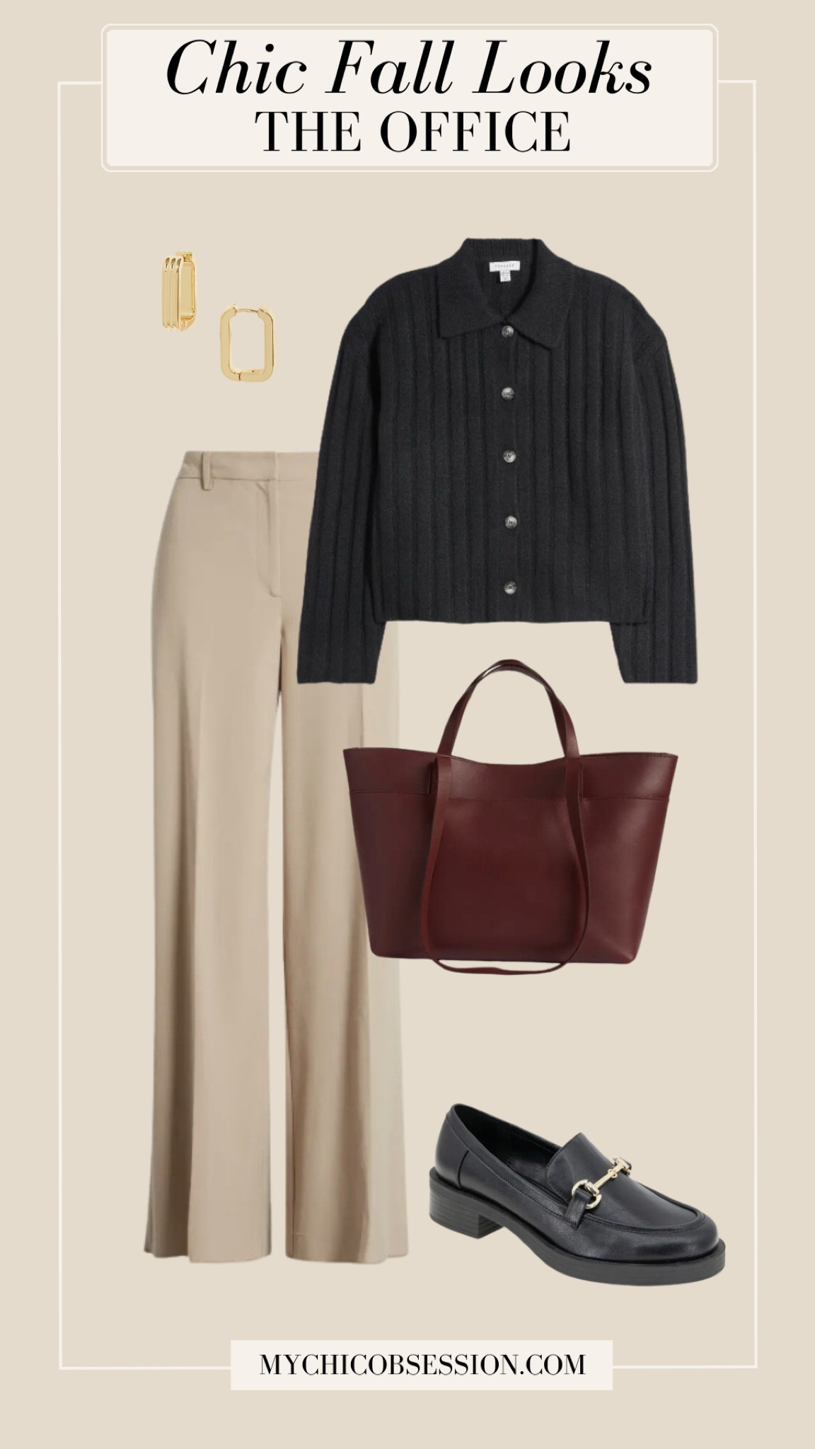 The Nordstrom Anniversary Sale is the perfect opportunity to shop for fall workwear pieces. Pair a collared cardigan with wide-leg trousers, a leather tote from Madewell, black flats and gold carribeaner earrings.

#LTKSeasonal #LTKxNSale #LTKWorkwear