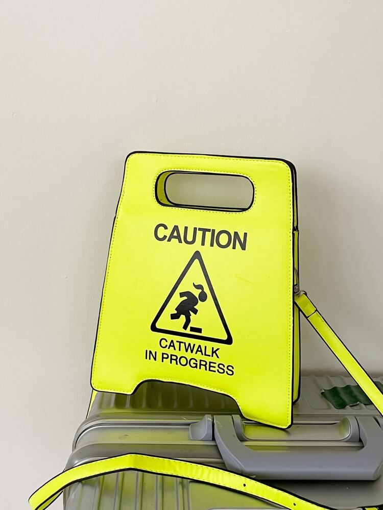 Mini Warning Sign Design Novelty Bag | SHEIN