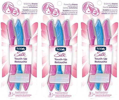 Schick Hydro Silk Touch-Up Dermaplaning Tool, 9 Count | Eyebrow Razor, Face Razors for Women, Fac... | Amazon (US)