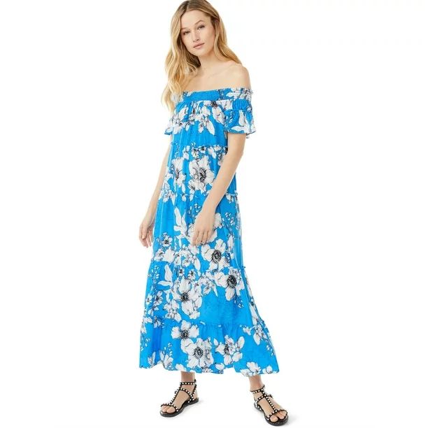 Scoop Women's Off-The-Shoulder Maxi Dress | Walmart (US)