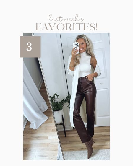Brown faux leather pants 