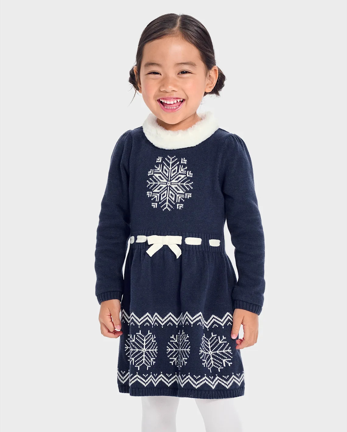 Girls Long Sleeve Snowflake Fairisle Knit Sweater Dress - Holiday Express - BLUE | Gymboree | Gymboree