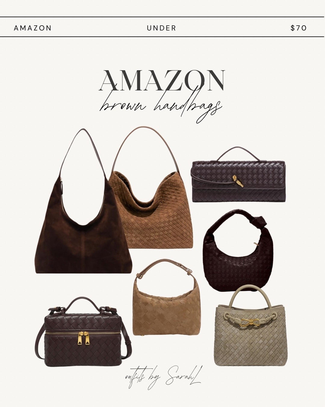The perfect fall accessory 🤎 chocolate brown handbags that feel designer but are under $70 on Amazon! 



#LTKFallFinds #LTKAmazonFashion #AmazonFinds #NeutralStyle #FallHandbags #LuxuryForLess #AffordableStyle #OutfitsbySarahL

#LTKSeasonal #LTKFindsUnder100 #LTKItBag
