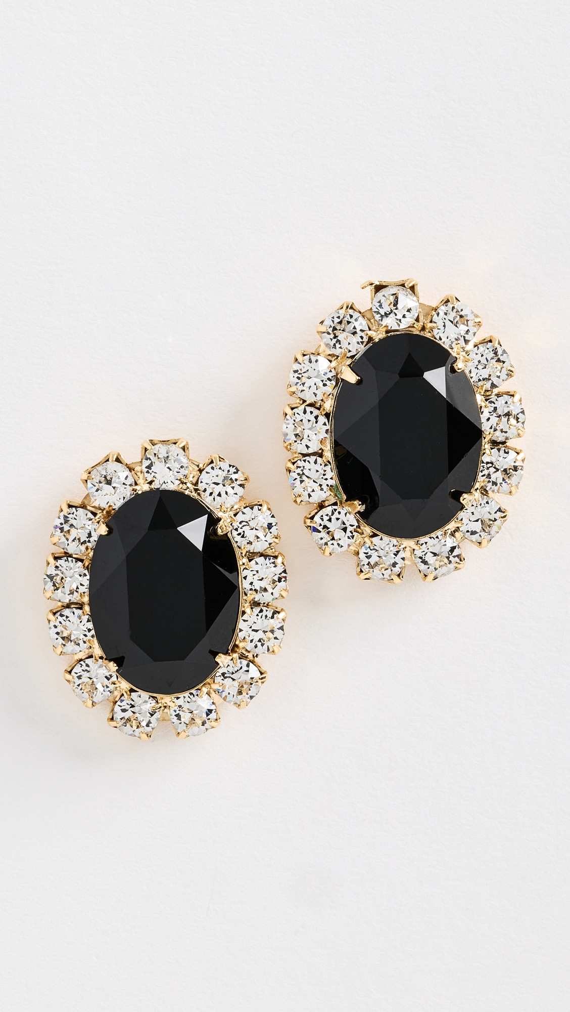 Jennifer Behr Diana Stud Earrings Jet/Crystal One Size | Shopbop