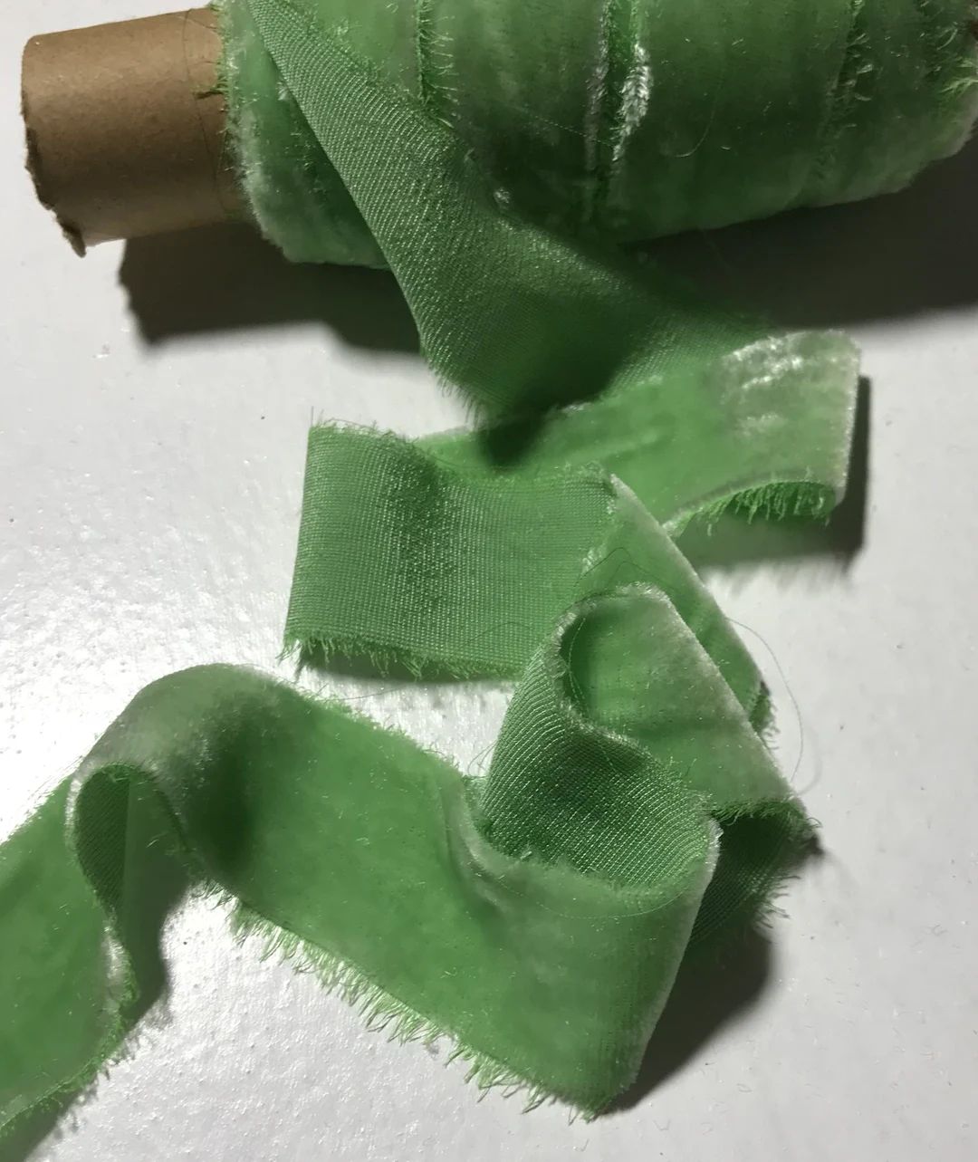 Hand Dyed Pear Green Silk Velvet Ribbon 4 Widths to Choose - Etsy | Etsy (US)