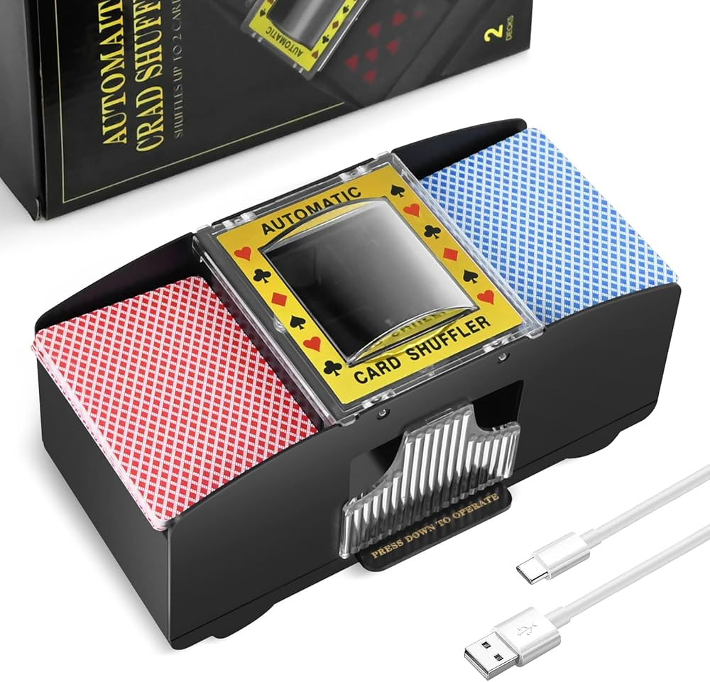 2/6 Decks Automatic Card Shuffler, Battery-Operated for UNO,Phase10, Texas Hold'em, Poker, Home C... | Amazon (US)