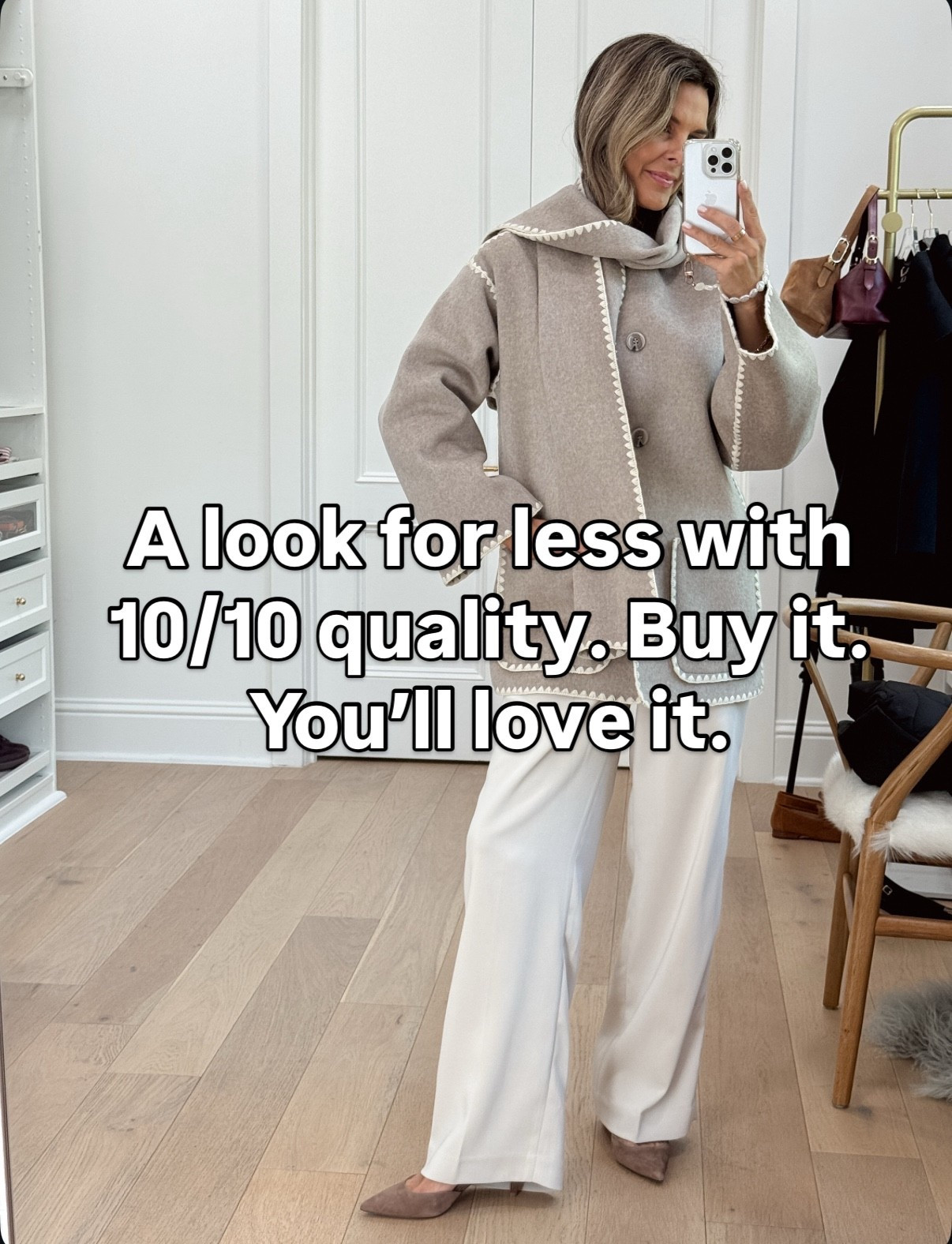 -Quince scarf coat sz XS is perfectly oversized. 
-Pants I’m 5’6”
-suede heels are all day comfortable and neutral color goes with everything! 



#LTKStyleTip #LTKWorkwear #LTKOver40