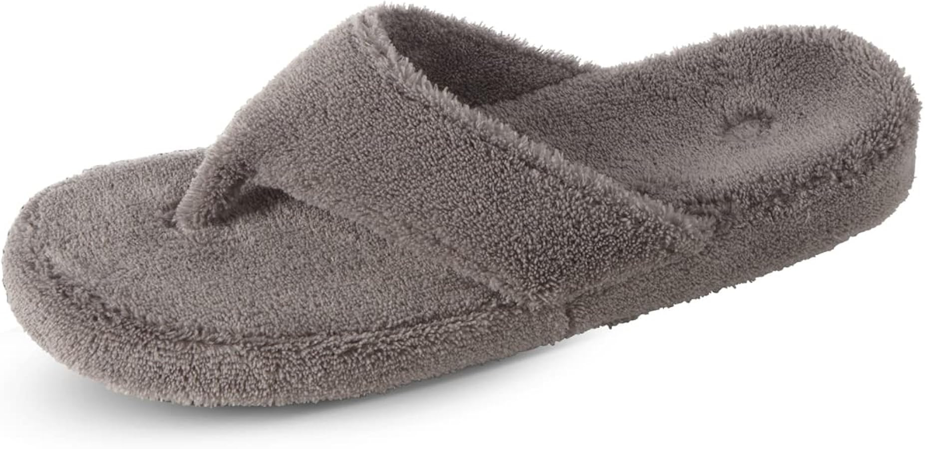 Acorn Women's Spa Thong Slippers with Cloud Contour Comfort - Arch Support and Plush Fluffy Terry... | Amazon (US)