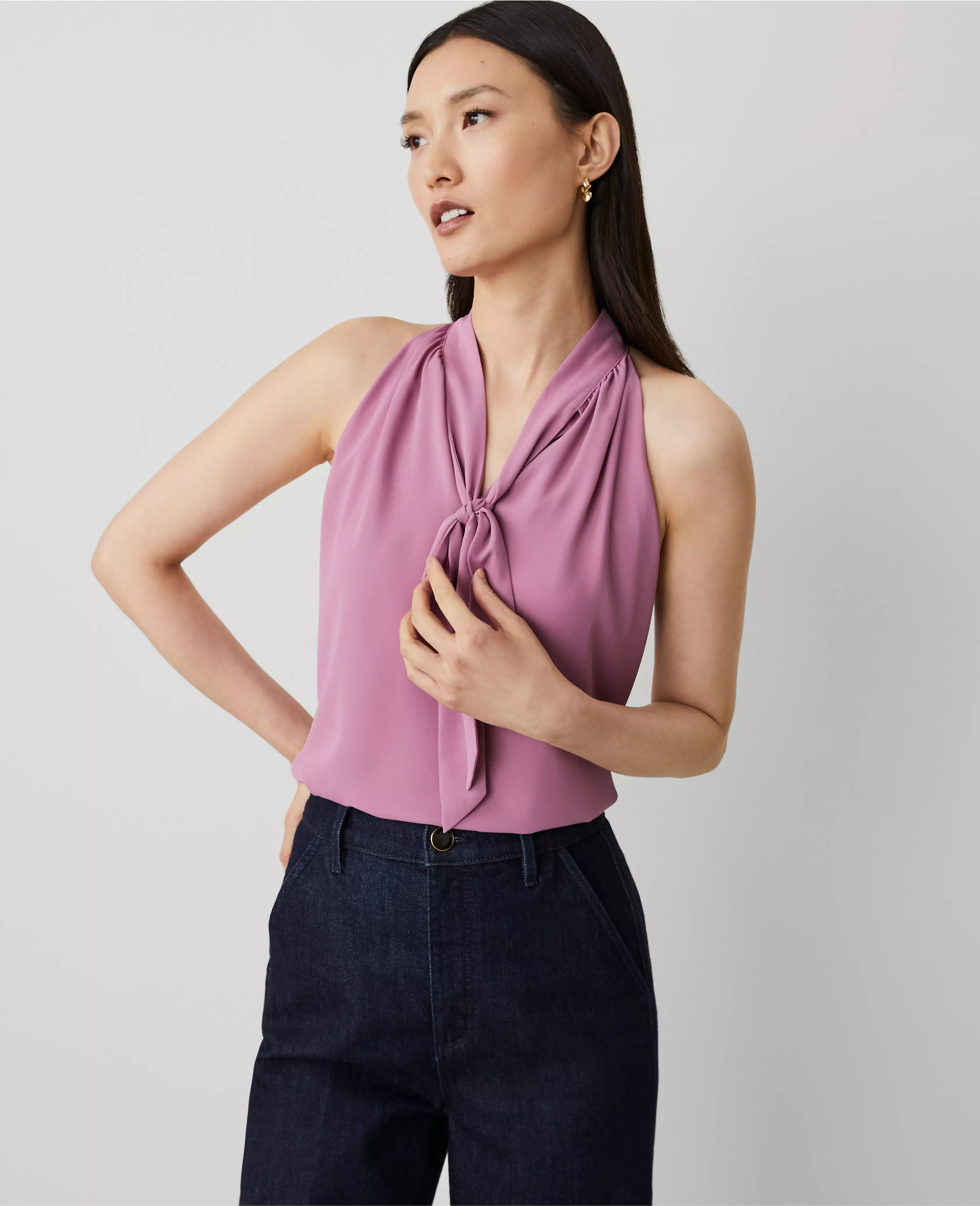 Tie Neck Halter Top | Ann Taylor