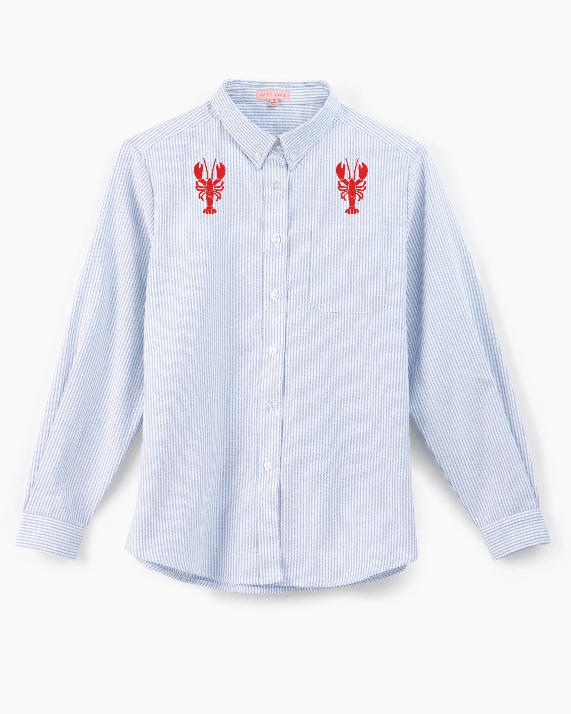 Embroidered Lobster Oxford | Katie Kime Inc