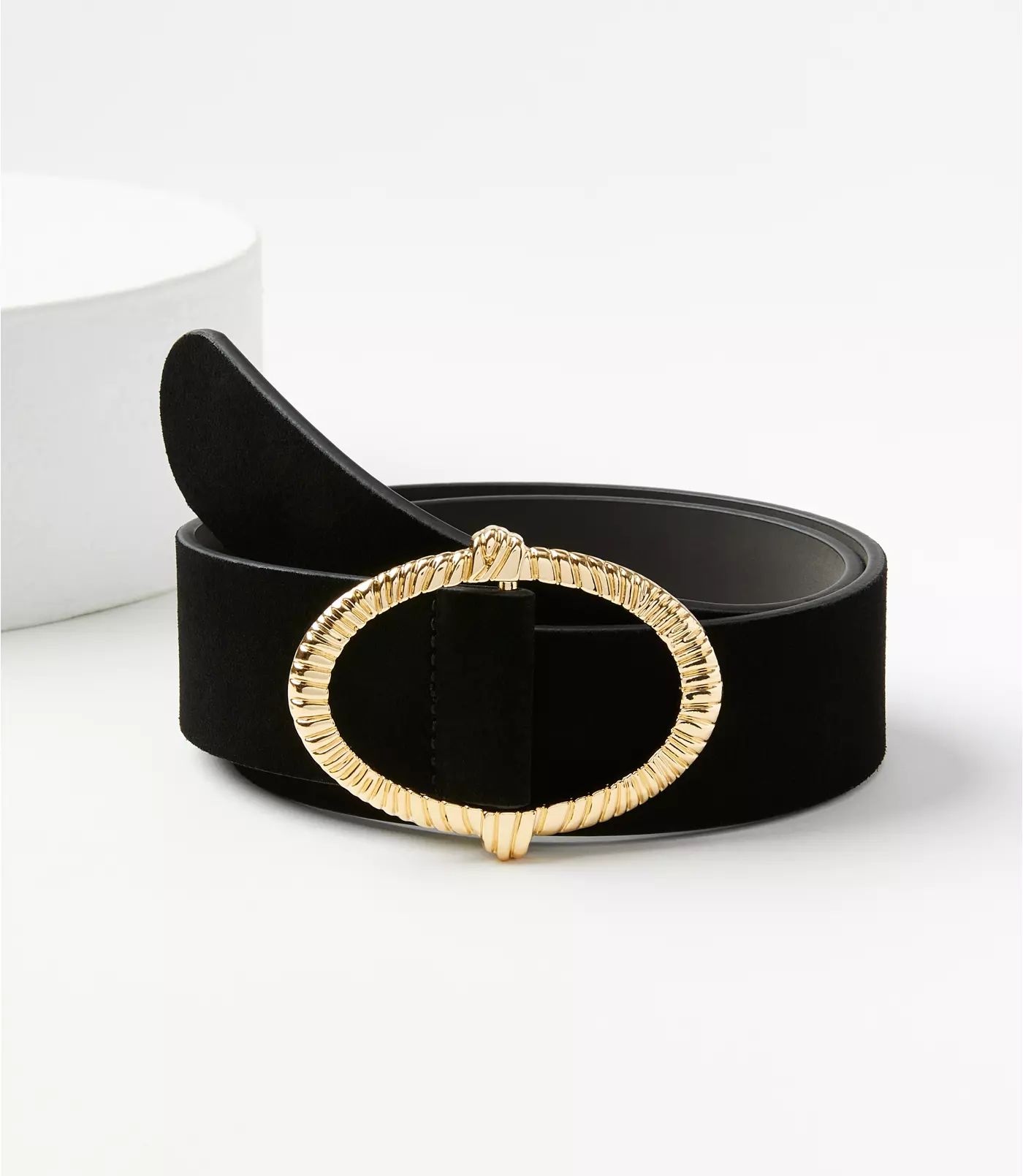 Twist Buckle Suede Belt | LOFT