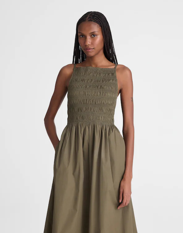 Smocked High-Neck Midi Dress | Madewell