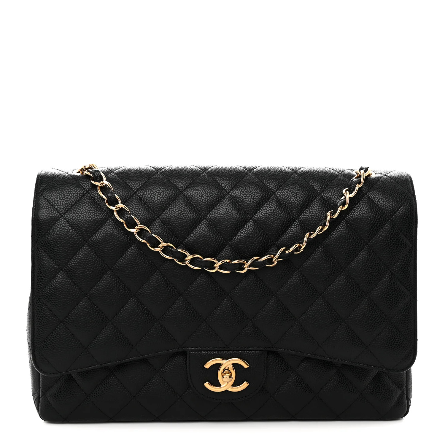 Chanel Caviar Quilted Maxi Double Flap Black 1913216 | FASHIONPHILE (US)