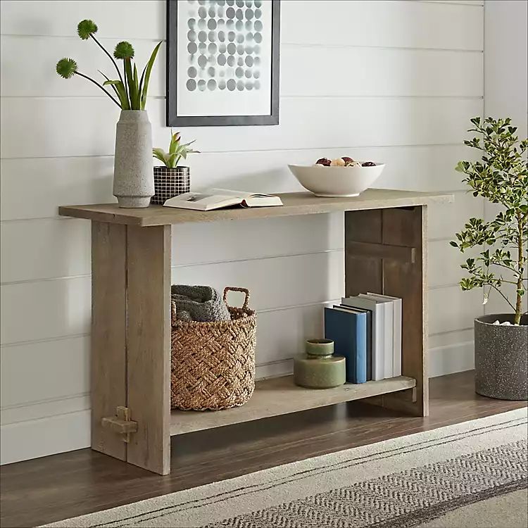 Natural Mango Wood Farmhouse Console | Kirkland's Home