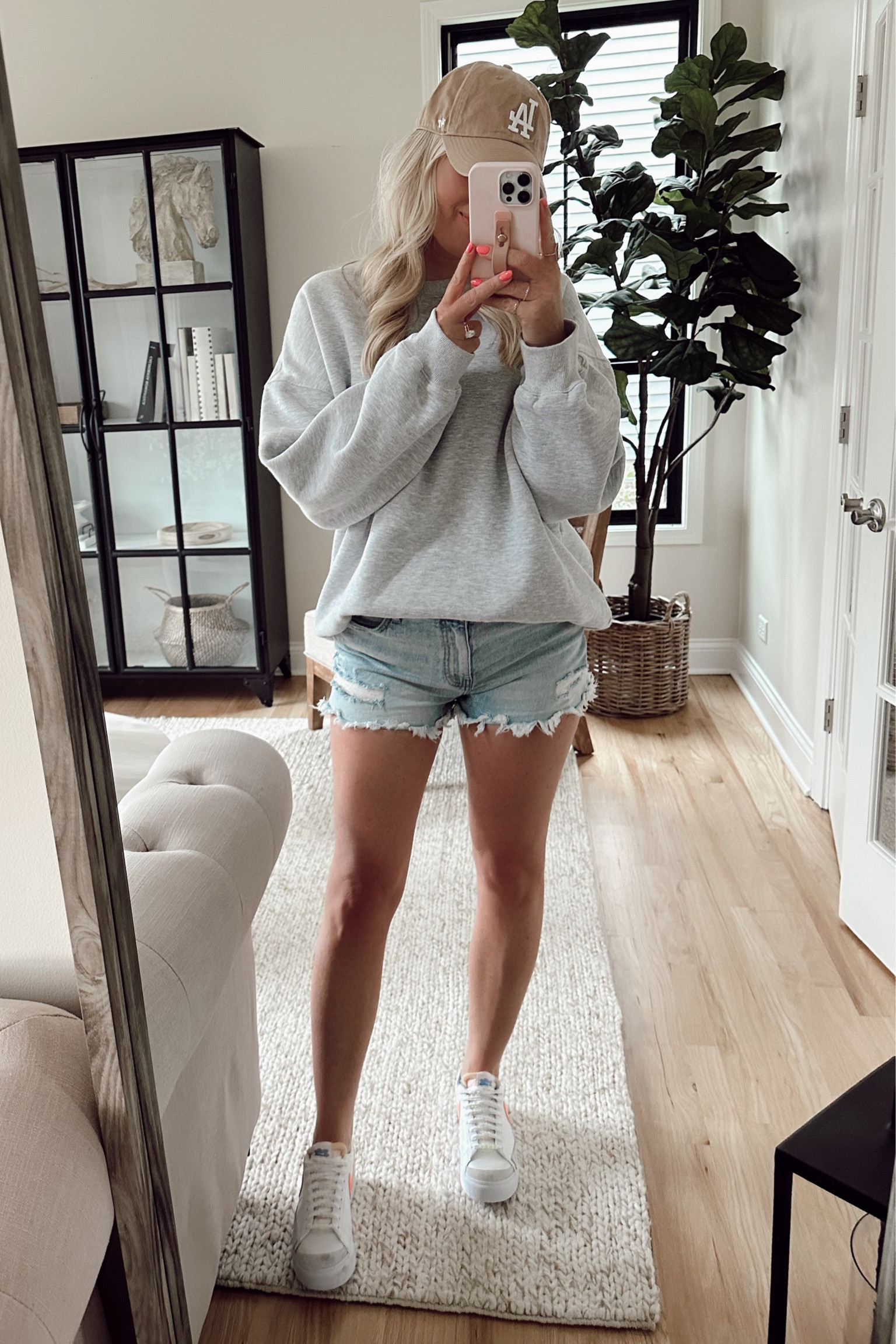 My hands down fave denim shorts! 
I wear a 4, have every color.
Try code: LAUREN.

Sweatshirt wearing XL. 

#LTKsalealert #LTKSeasonal #LTKstyletip