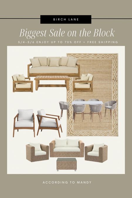 BIGGEST SALE ON THE BLOCK Starts NOW (5/4 - 5/6) 

Here are some of my favorite outdoor furniture finds from the sale!! 

Enjoy up to 70% off sitewide + free shipping on all your favorite home decor finds  @BirchLane 

#BirchLanePartner #MyBirchLane 

#LTKhome #LTKsalealert #LTKSeasonal