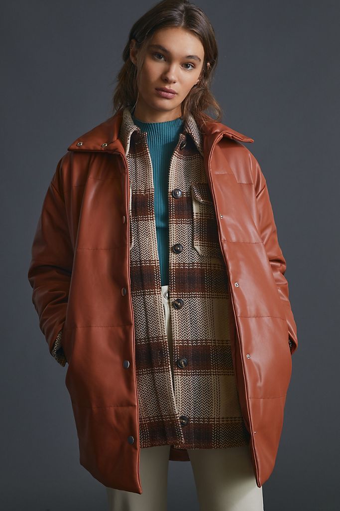 Arden Faux Leather Puffer Coat | Anthropologie (US)