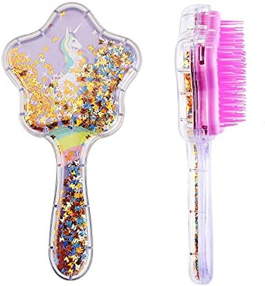 Zou.Rena Little Girls Hair Brush Easily Brushed Through Tangles-No Liquid,Glitter Confetti Unicor... | Amazon (US)