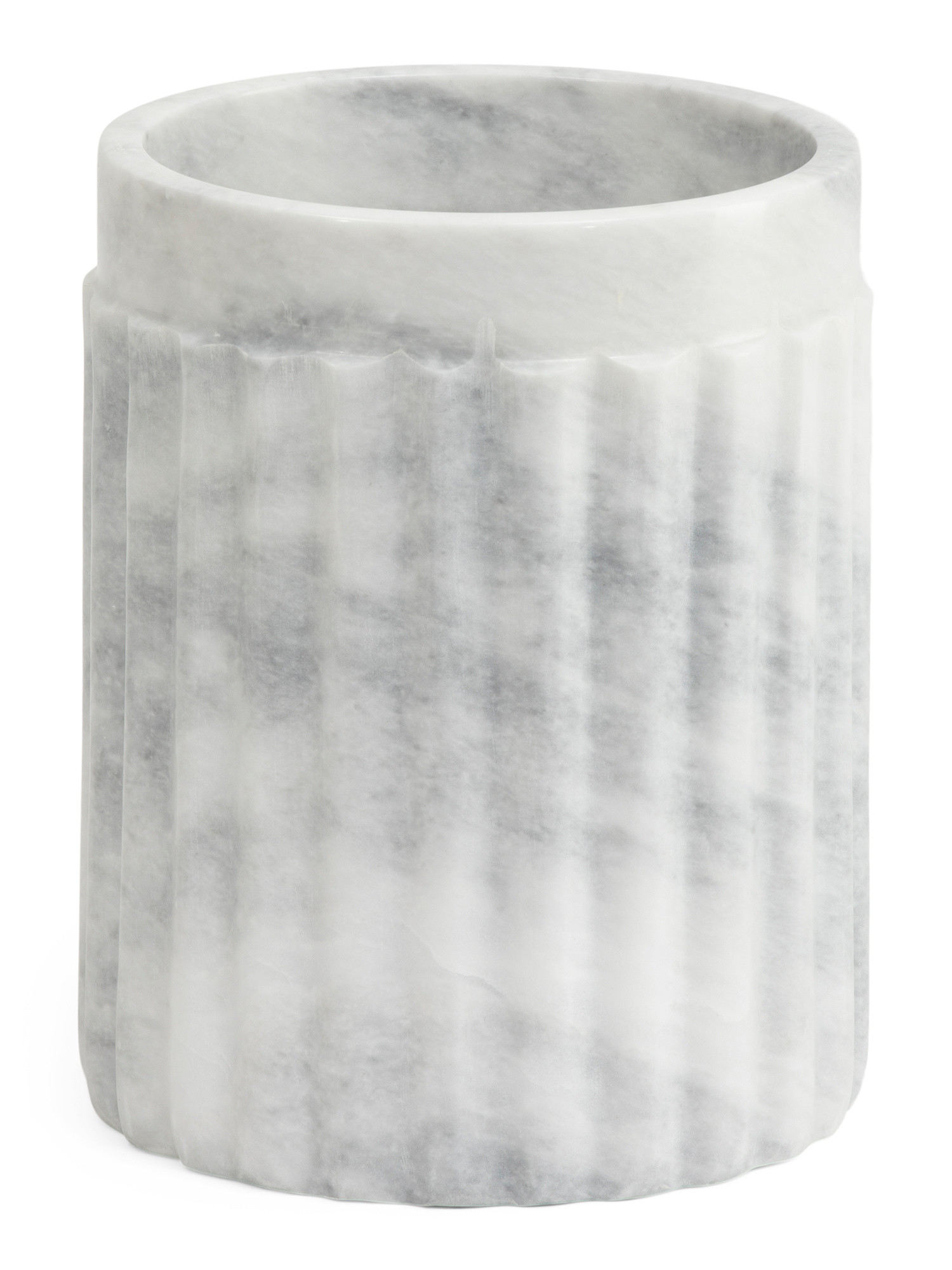 Ribbed Marble Round Waste Basket | TJ Maxx