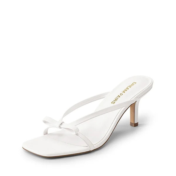 Women’s Bow Thong Kitten Heel Sandals with Non-Slip Sole | Dream Pairs