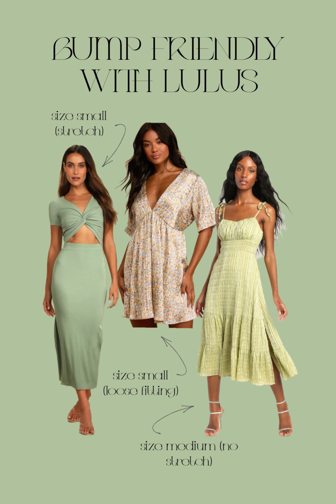 Bump friendly picks from Lulus! Receive 20% off site wide if you’re active duty, reserve, or a veteran military service member the entire month of May 🫶🏼🤍

#LTKbump #LTKsalealert #LTKstyletip