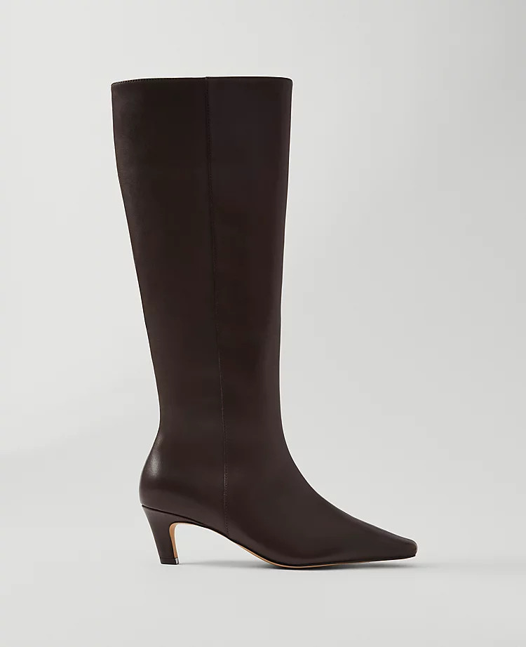 Skinny Heel Leather Tall Boot | Ann Taylor