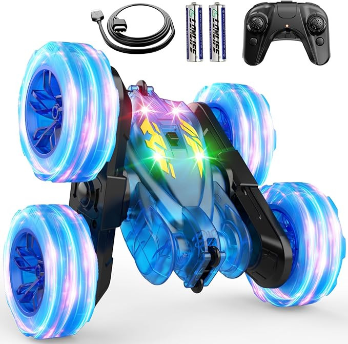 Remote Control Car,Rechargeable Fast Direct Charging RC Cars for Kids with Colorful Light,Double-... | Amazon (US)