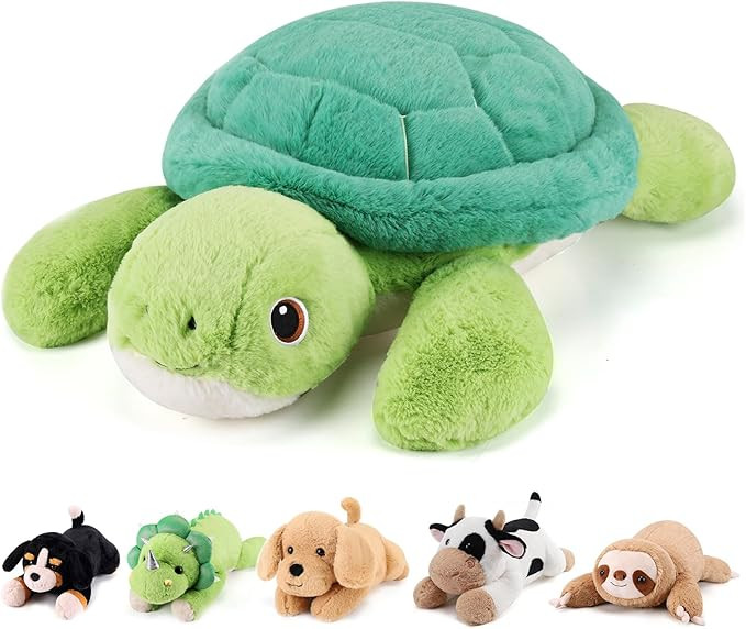 Turtle Weighted Stuffed Animals - 22 Inch 4.5 Pounds Weighted Plushies Sea Turtle Stuffed Animal ... | Amazon (US)