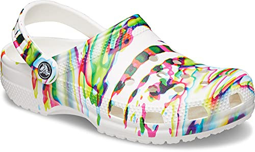 Crocs Unisex Classic Clog - Seasonal Graphic White/Multi Men's 2, Women's 4 Medium | Amazon (US)