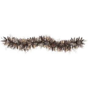 Pre-Lit Faux Flocked Pine Cone Garland | West Elm (US)
