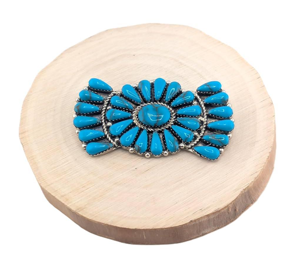 Native American Turquoise Cluster Pin Brooch/Pendant Handcrafted Sterling Silver Jewelry | Amazon (US)